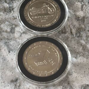 1998 Deadwood Coin Harley Davidson Challenge Token Black Hills Fatboy 1990